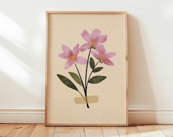 Vintage Blumenmuster: Retro Wildblumen Botanische Kunst, Cottagecore Home Decor