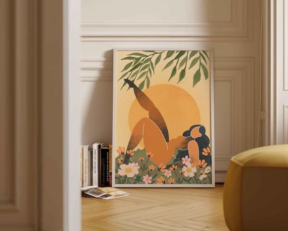 Black Woman Art Print: Self Love Wall Art, Contemporary Decor