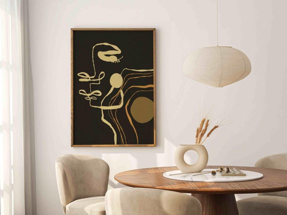 Mid Century Modern Abstract Print: Minimalist Mcm Wall Art, Contemporary Home Decor