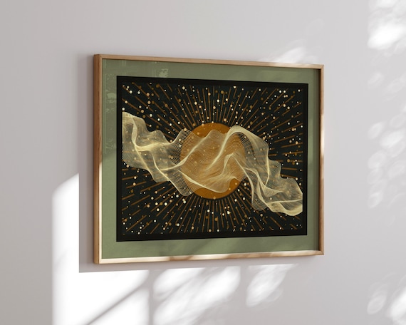 Abstract Mid Century Modern Cosmic Print, Minimal Celestial Wall Art, Contemporary Home Decor