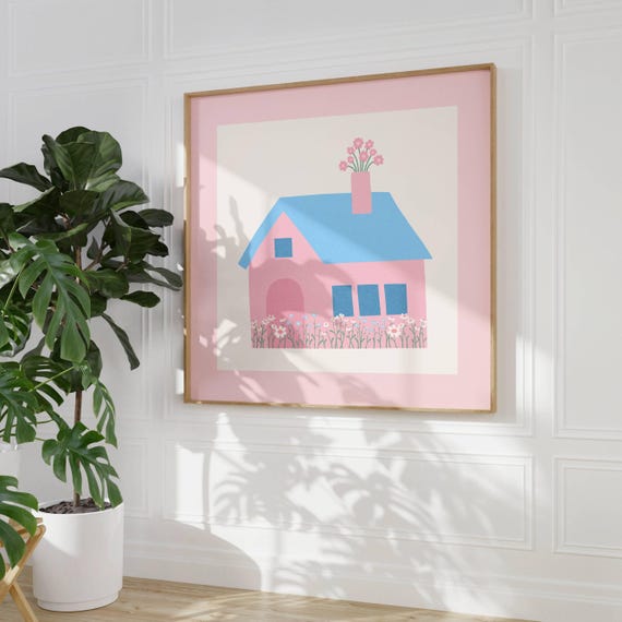 Cute and Subtle Trans Pride Wall Art – Cozy LGBTQ+ Print in Trans Flag Colors, Minimalist Queer Art, Gift for Transgender & Nonbinary People