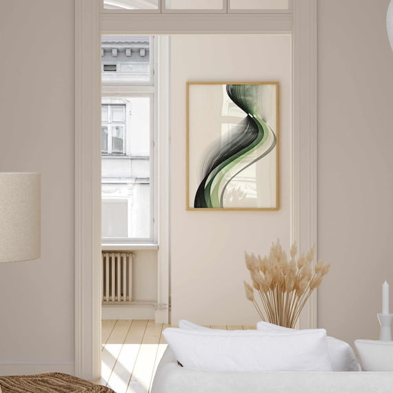 Subtle Aromantic Pride Wall Art – Abstract LGBTQ+ Print in Aro Flag Colors, Minimalist Queer Decor, Unique Gift for Arospec Folks