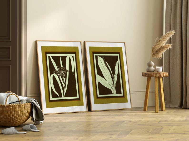 Vintage Botanical Print Set: Cottagecore Floral Wall Art, Rustic Home ...