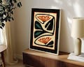Mid Century Modern Floral Print \u2014 Burnt Orange & Teal Botanical Art, Abstract Retro Flower Poster product logo