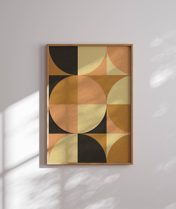 Bauhaus Art Print, Mid Century Modern Wall Art, Modern Home Decor, Geometric Poster, 70s Wall Art, Abstract, Minimalist Decor, Retro Print