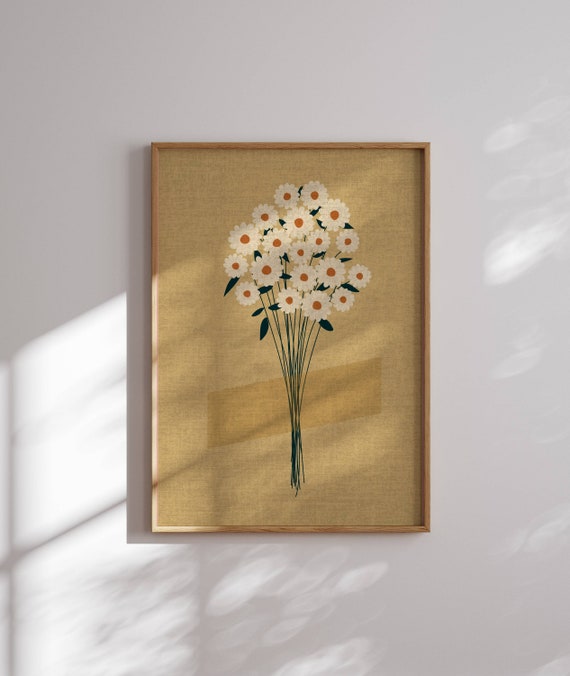 Aesthetic Flower Art Print, Botanical Prints, Vintage Posters, Wildflower Wall Art, Cottagecore Decor, Retro Wall Art, Floral Wall Art