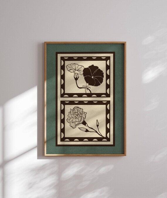 Vintage Style Flower Print, Botanical Prints, Cottagecore Decor, Floral Wall Art, Vintage Poster, Farmhouse Wall Art, Wildflower Wall Art