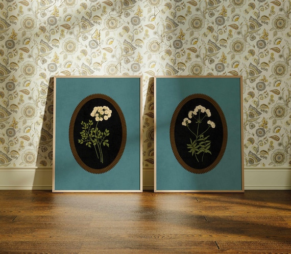 Vintage Botanical Print Set: Cottagecore Floral Wall Art, Rustic Home Decor