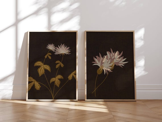 Vintage Botanical Print Set – Cottagecore Floral Wall Art, Rustic Home Decor