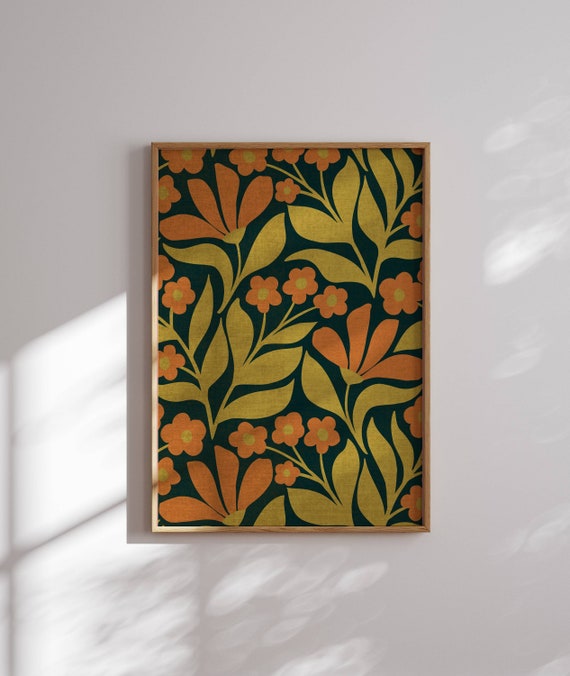 Lovely Retro Flower Poster, 70s Wall Art, Vintage Posters, Retro Wall Art, Mid Century Art, 70s Inspired, 60s Wall Decor, Floral Wall Art