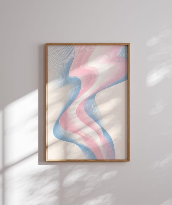 Subtle Trans Pride Wall Art – Modern LGBTQ+ Print in Trans Flag Colors, Minimalist Queer Art, Unique Gift for Transgender & Nonbinary People