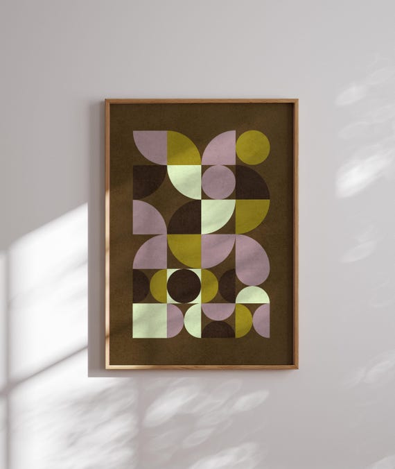 Bauhaus Art Print, Mid Century Modern Wall Art, Geometric Poster, Retro Wall Art, Abstract Wall Decor, Funky Poster Print, Mcm Wall Art