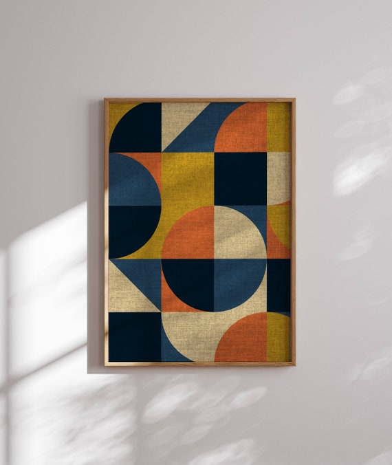 Bauhaus Art Print, Mid Century Modern Wall Art, Modern Home Decor, Geometric Poster, 70s Wall Art, Abstract, Minimalist Decor, Retro Print