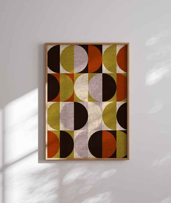 Bauhaus Art Print, Mid Century Modern Wall Art, Modern Home Decor, Geometric Poster, 70s Wall Art, Abstract, Minimalist Decor, Retro Print