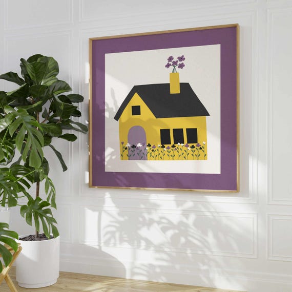 Cute and Subtle Nonbinary Pride Wall Art – Cozy LGBTQ+ Print in Enby Flag Colors, Minimalist Queer Decor, Unique Gift for Nonbinary People