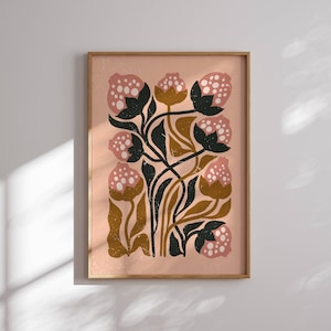 Schöner Retro Blumen Print, 70er Jahre Wandkunst, Matisse Poster, Funky Wandkunst, 1970er Jahre Dekoration, Mid Century Modern, Groovy Wandkunst, Kinderzimmerdeko
