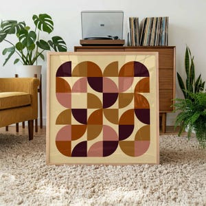 Geometrischer Druck aus der Mitte des 20. Jahrhunderts: Retro-Bauhaus-Poster, skandinavische Wandkunst