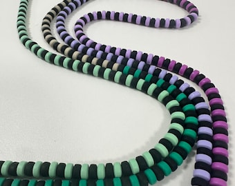 Keychain Necklace Soft Clay Beaded lanyard in bright colors