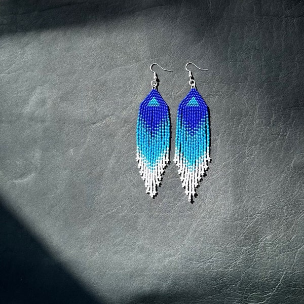 Nuance Blue Ombre Arch Drop Earrings