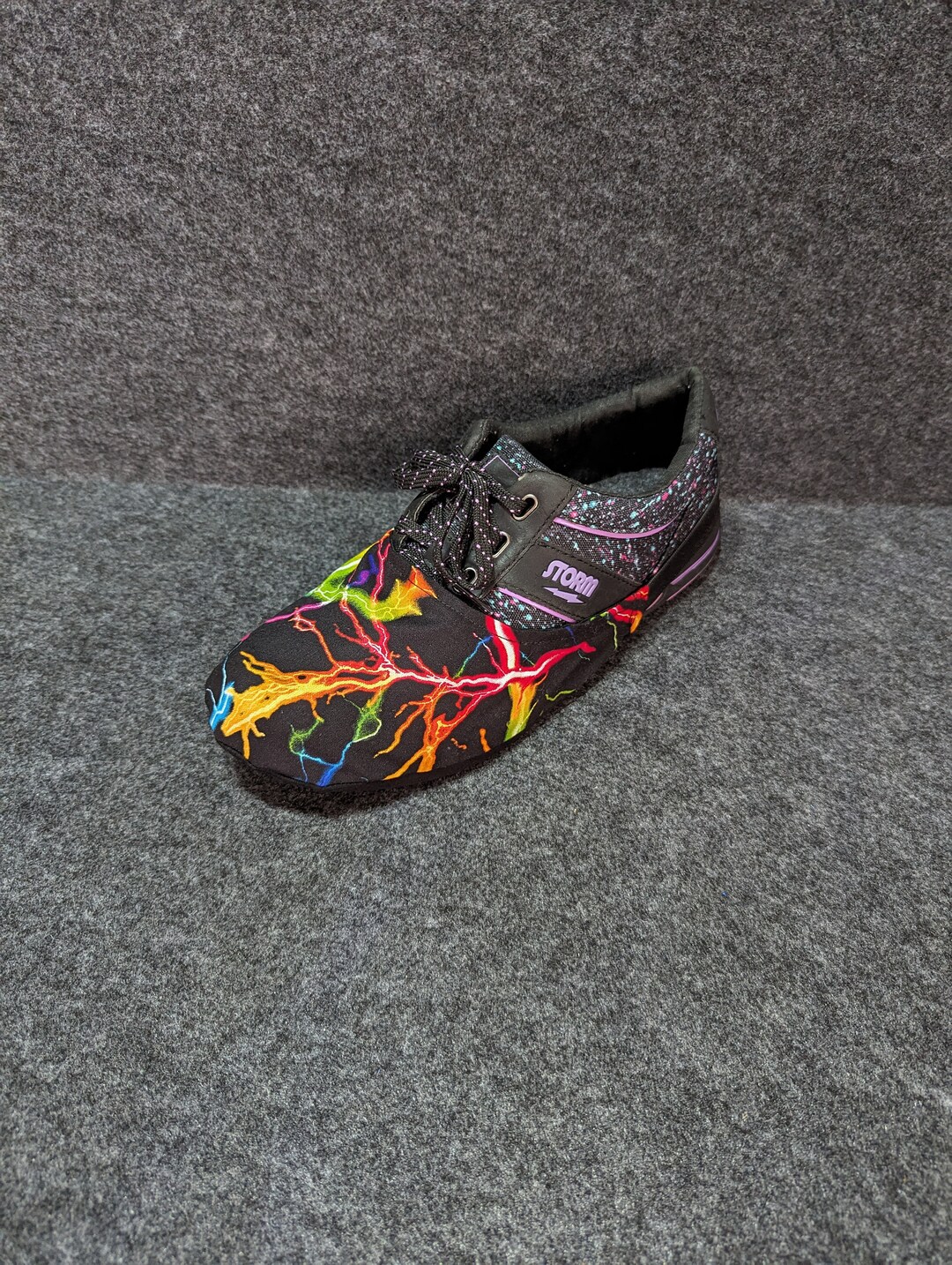 Custom Bowling Shoe Slider Rainbow Lightning Etsy