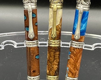 Victorian Wood and Resin Pen - Handmade