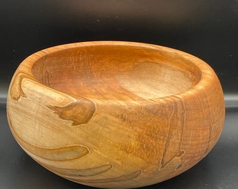 Highly Figured Large Maple Bowl - Food Safe 9 x 4 inches (2023-0031)