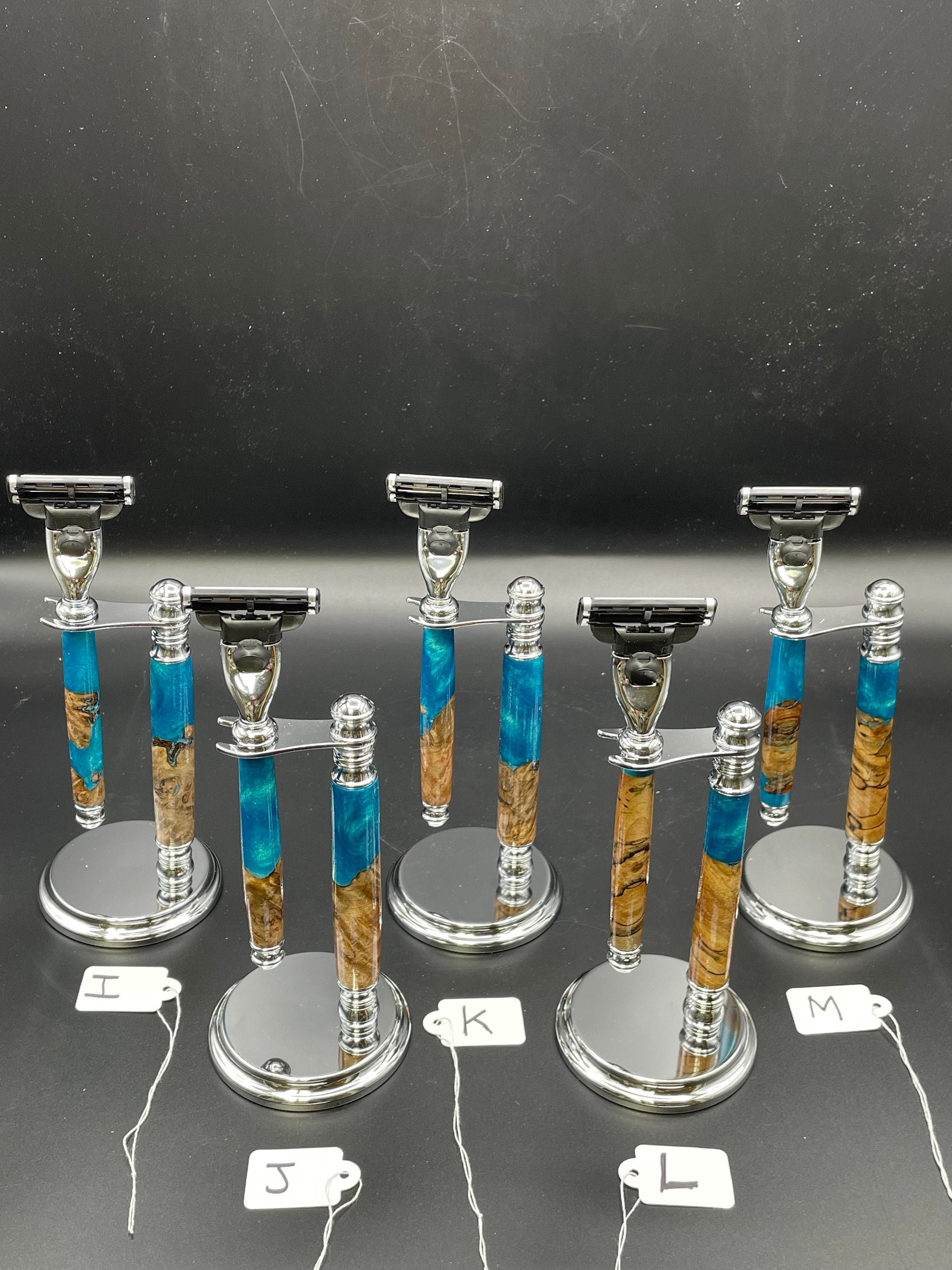 Handmade Safety Razor and Stand - Burl Wood and Resin - Etsy