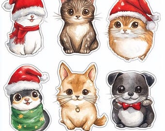 100 Printable Christmas Stickers - Unique Christmas Trees, Animal and Santa Stickers for Decoration and Kids - Highest Quality