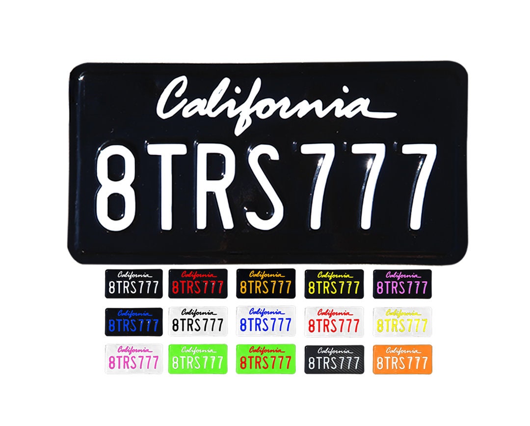 California License Plate Wrap Kit Customize Unique Color Etsy