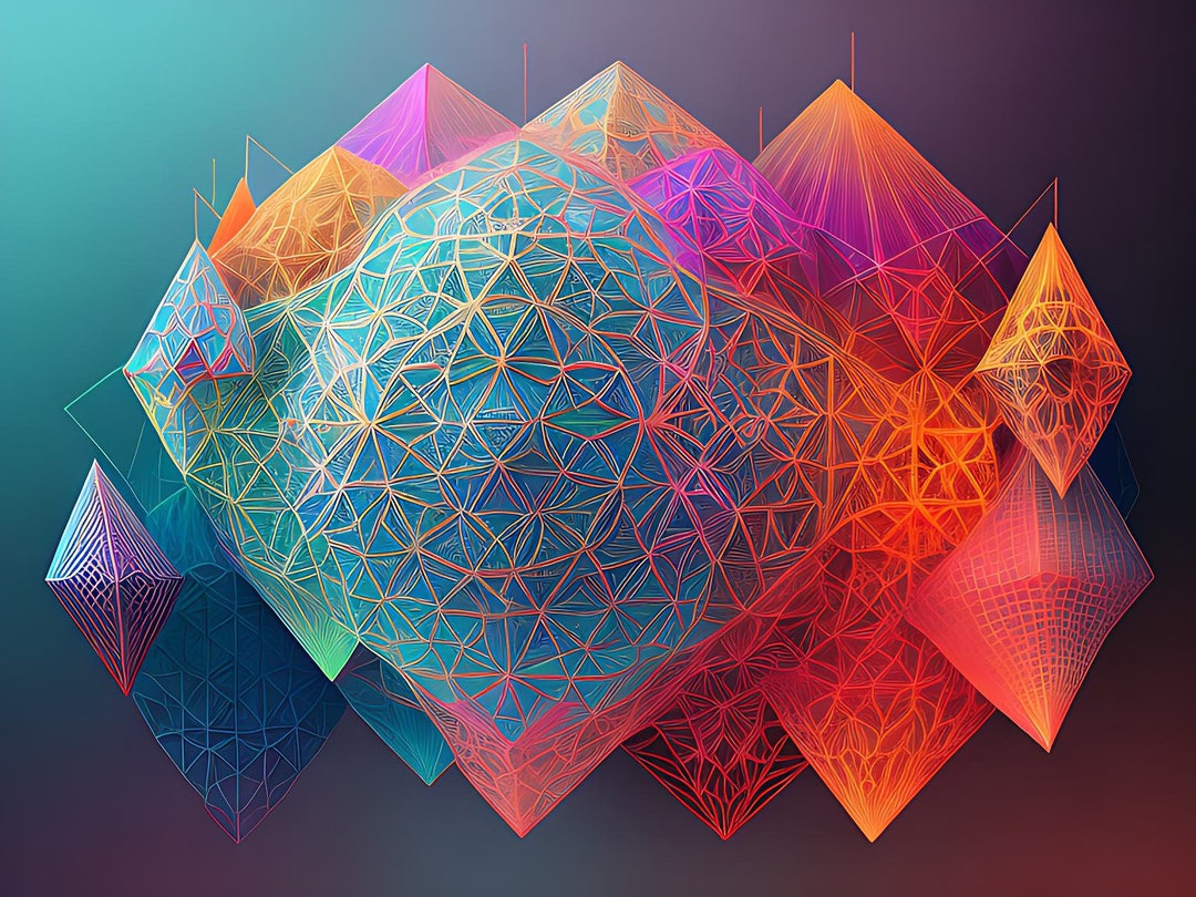 Geometric Shapes in Vibrant Colors Create a Stunning Visual Effect That ...
