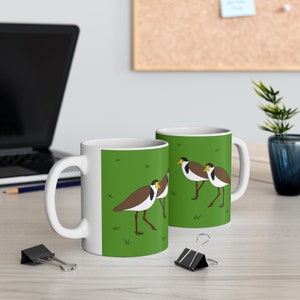 Masked Lapwing Mug | Australian Plover Ceramic Coffee Cup | Masked Plover Mug | Australian Native Bird Mug 330ml 11oz