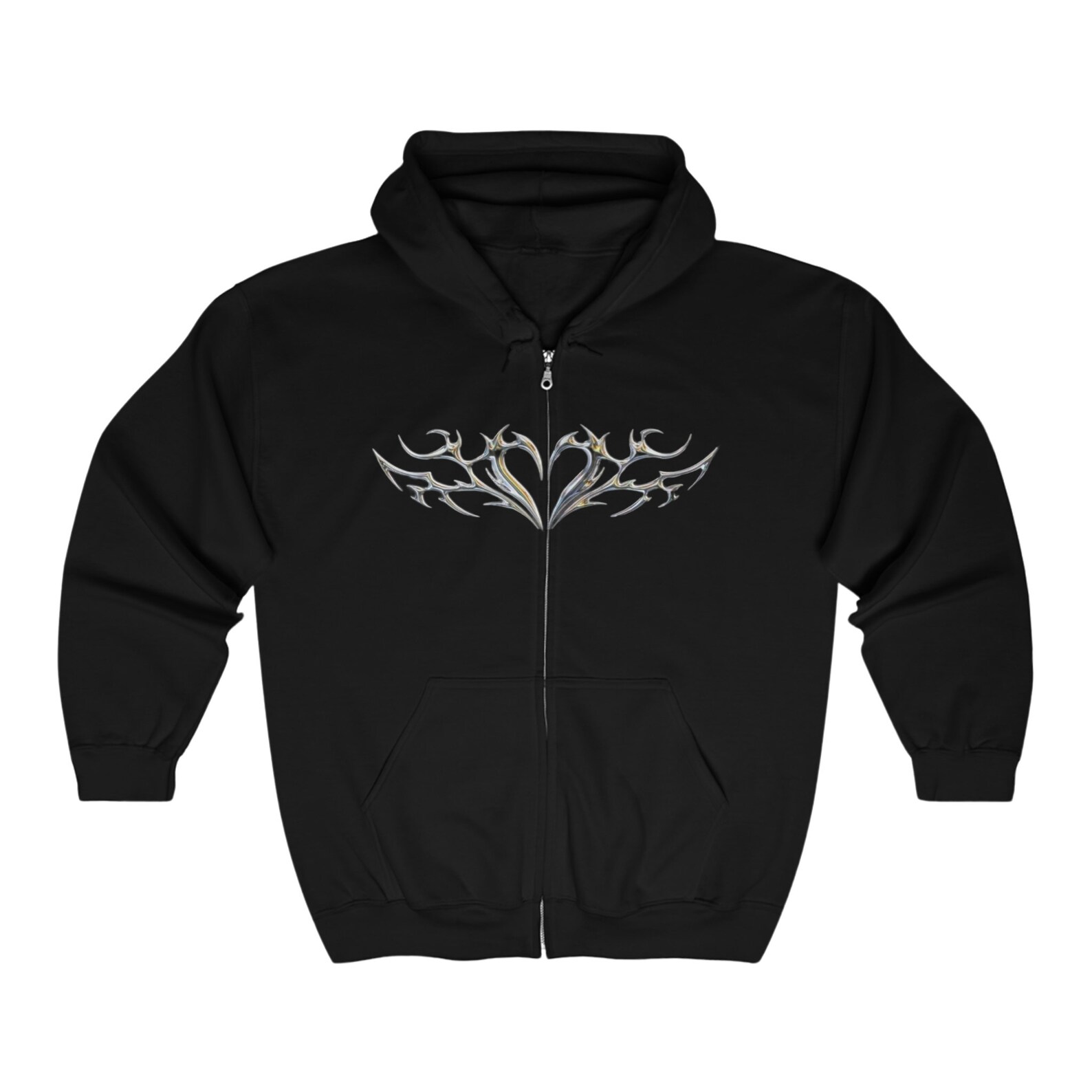 Valentine Heart Hippie Trippy Men's Zip Up Hoodie