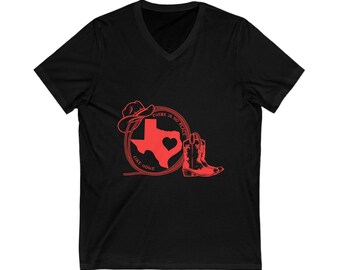 TEXAS LOVE TEXAS T shirt Texas is home V Neck Uni-sex T Shirt