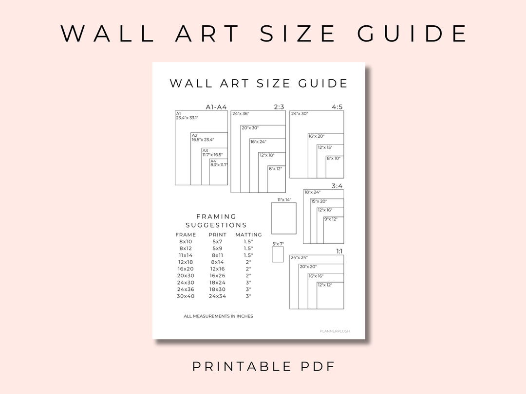 Wall Art Size Guide Printable PDF DIY Wall Art Printable Art Home Decor ...