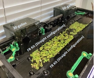Barrera de plantas flotantes para acuarios (Fishnacks FB) Kit personalizable, corral, divisor, ajustable y autonivelante