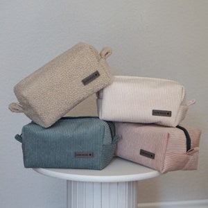 Boxy Bag Cord beige | Kosmetiktasche | Kulturbeutel