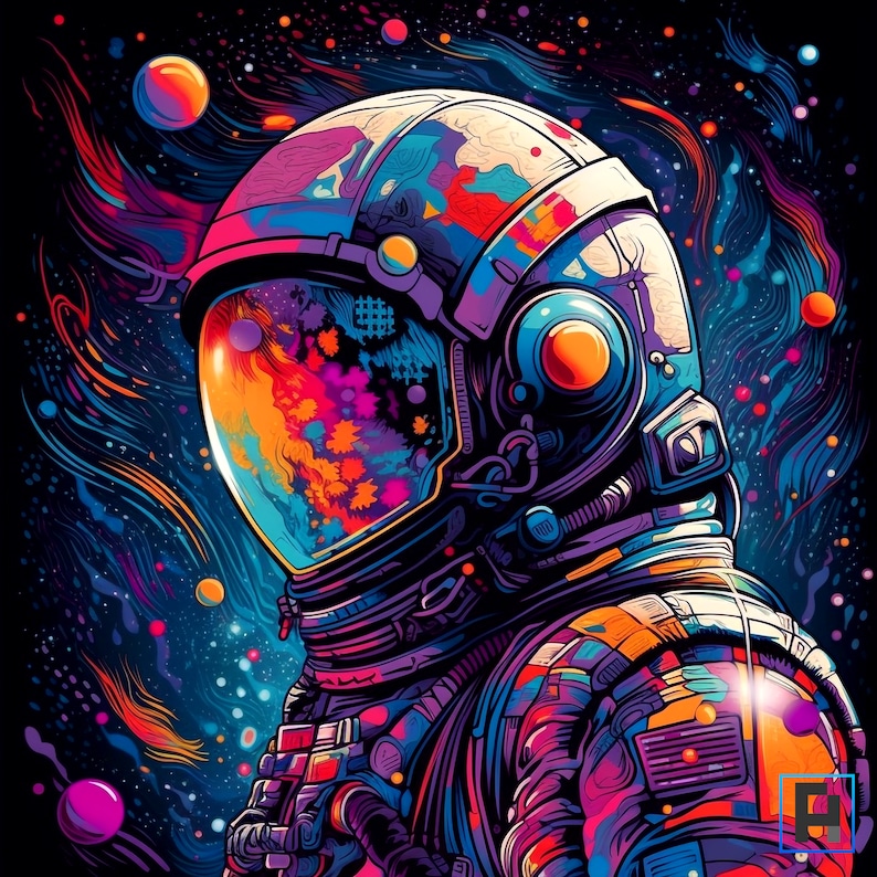 Psychedelic Astronaut Art - High-res Space Digital Art - Etsy