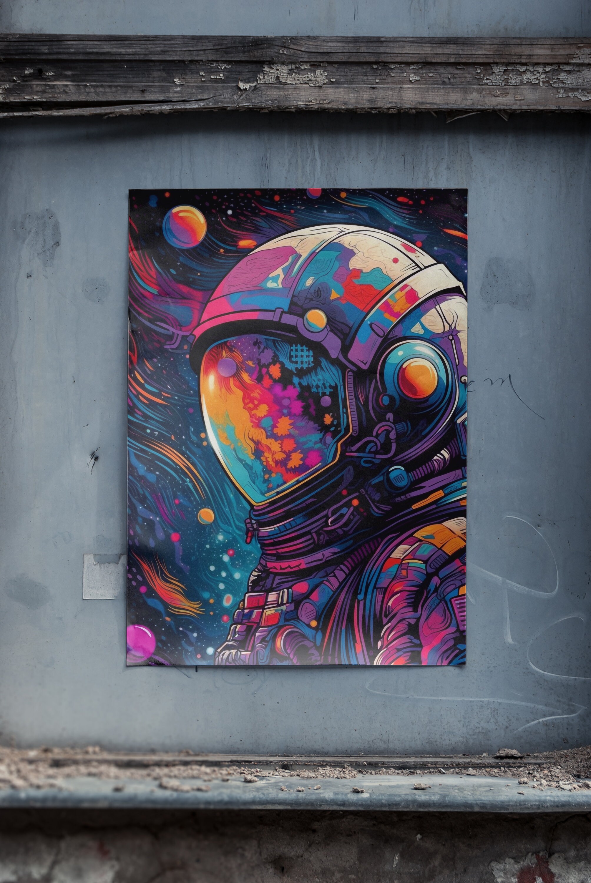 Psychedelic Astronaut Art High-res Space Digital Art - Etsy