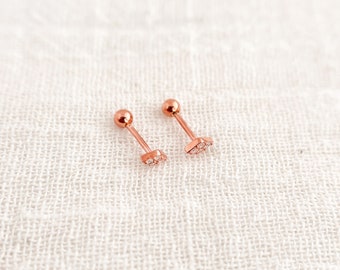 Sterling Silver Rhombus Stud Earrings: Minimalist Geometric Jewelry