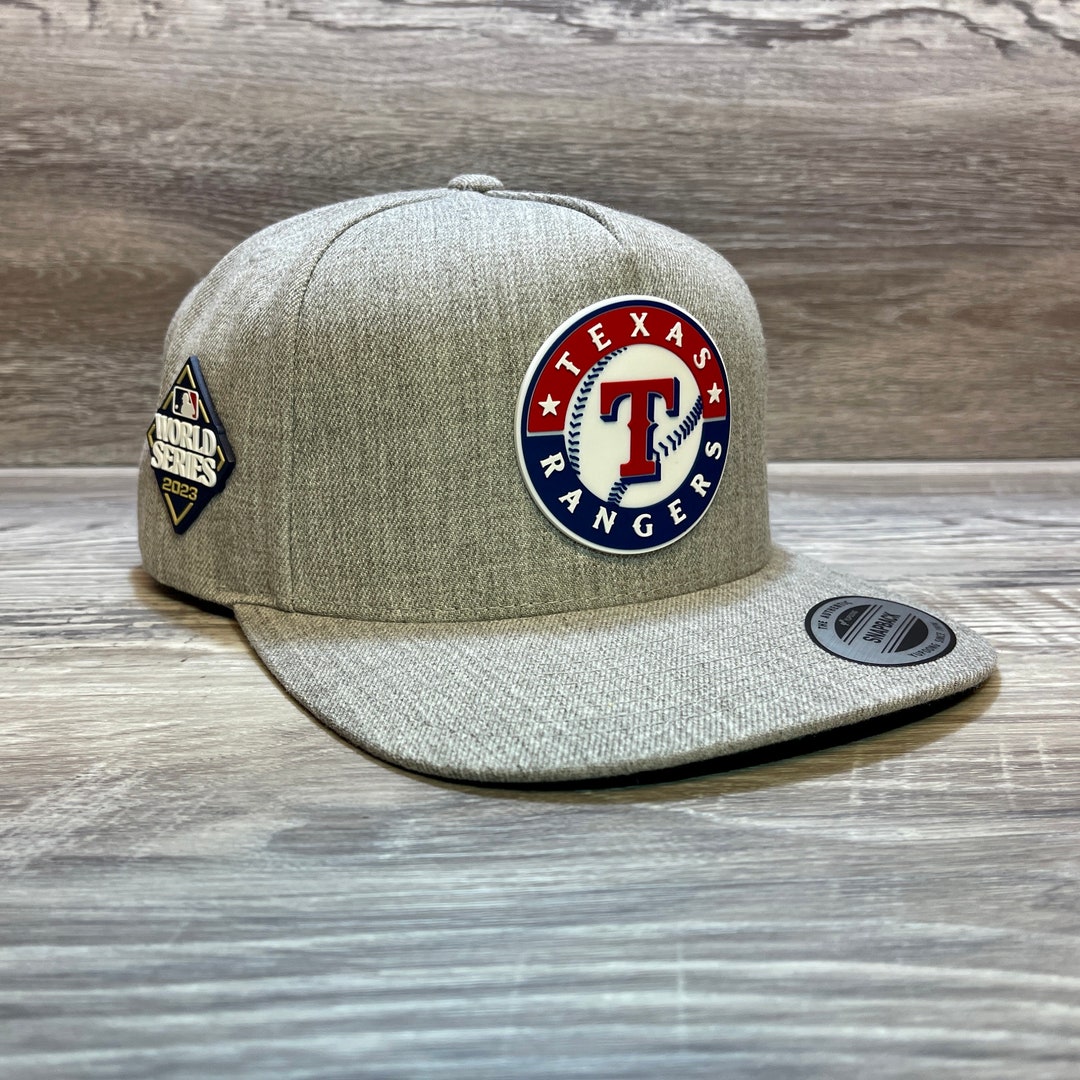 Texas Rangers 2023 World Series YP Snapback Trucker Hat Heather Grey Etsy