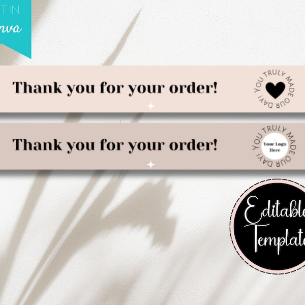 Order Receipt Banner Template for Etsy Shop, Etsy Order Receipt Banner Templates, Thank You For Your Order Template, Editable Canva Template