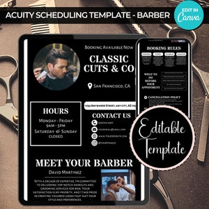 Acuity Scheduling Template for Hair Stylist, Barber Acuity Template, Editable DIY Booking Site Template, Acuity Template Hair Stylist Canva
