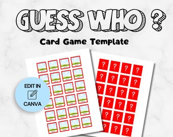 Guess Who Canva Template, Custom Card Game Template, DIY Printable Board Game, Editable Custom Cards, Instant Download