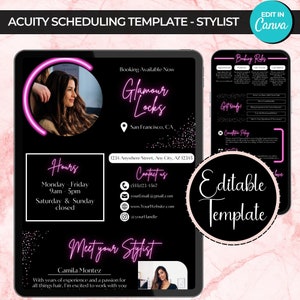 Acuity Website Design, Hair Stylist Acuity Site Design, Editable Acuity Website Template, Acuity Booking Site Design, Scheduling Templates