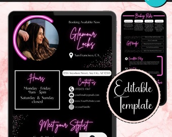 Acuity Website Design, Hair Stylist Acuity Site Design, Editable Acuity Website Template, Acuity Booking Site Design, Scheduling Templates