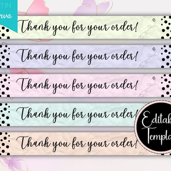 Order Receipt Banner Template for Etsy Shop, Etsy Order Receipt Banner Templates, Thank You For Your Order Template, Editable Canva Template