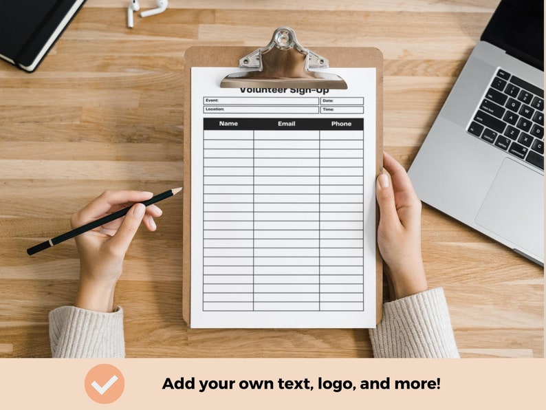 Volunteer Sign up Sheet Editable, Printable Sign up Template, Fillable ...
