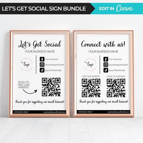 Lets Get Social Sign - Etsy