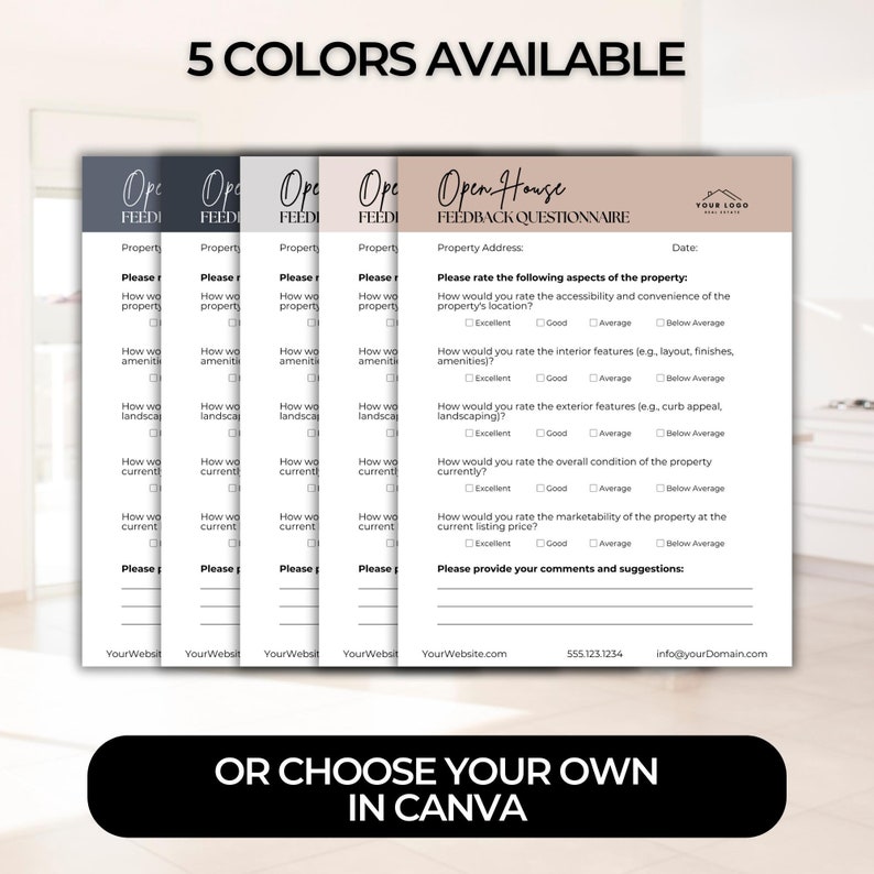 Broker Open House Feedback Questionnaire Template, Printable ...
