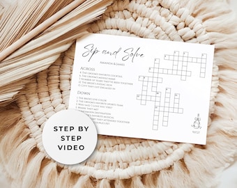 Hochzeit Kreuzworträtsel, Brautparty Spiel (Digitaler Download)